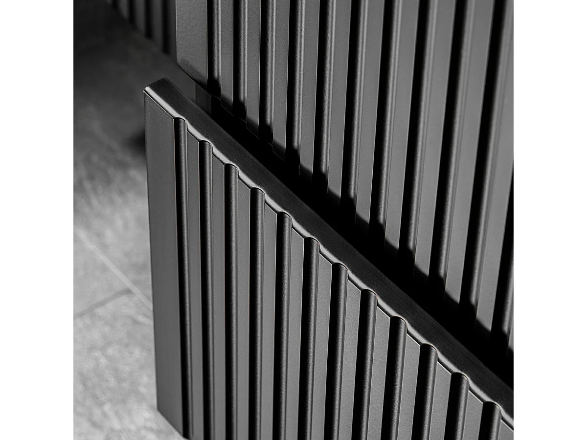 Meuble double vasque 120cm Adriel Noir et Bois