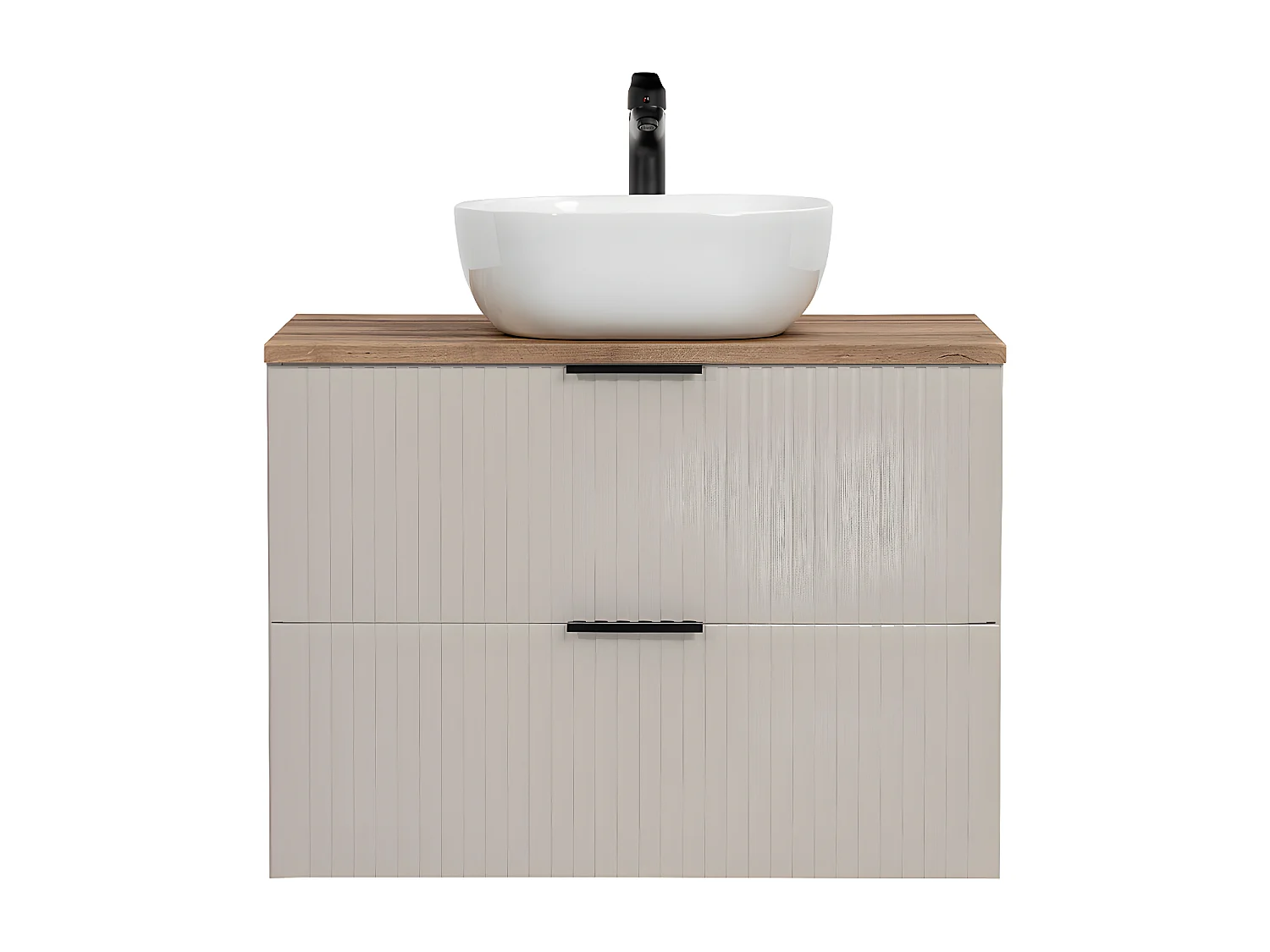 Enkele wastafel 80cm Adriel Kasjmier en Hout