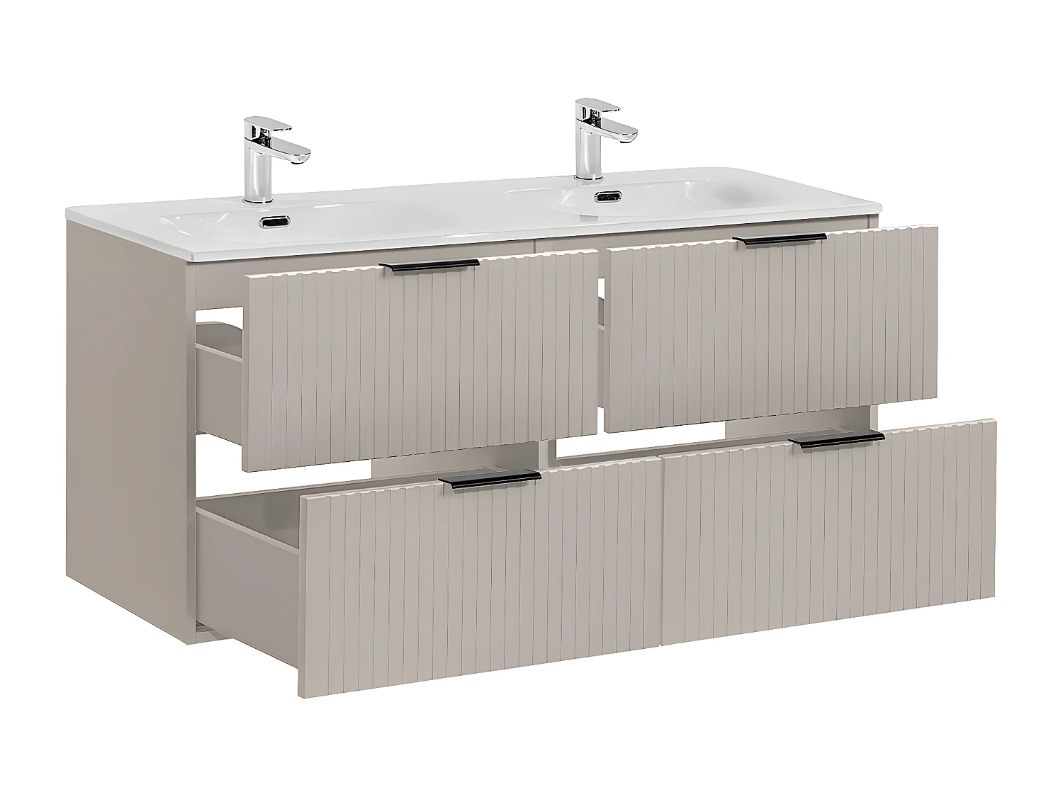 Meuble double vasque encastrée 120cm Adriel Cachemire