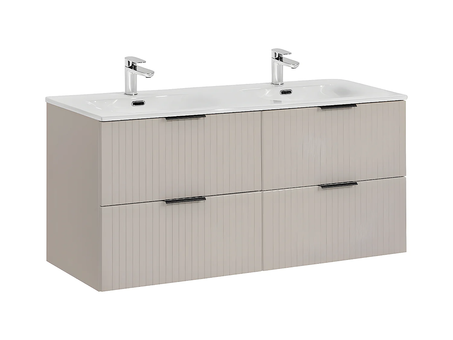 Meuble double vasque encastrée 120cm Adriel Cachemire