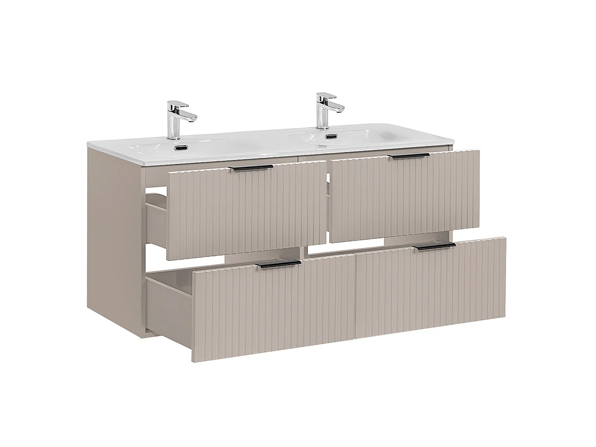 Meuble double vasque encastrée 120cm Adriel Cachemire