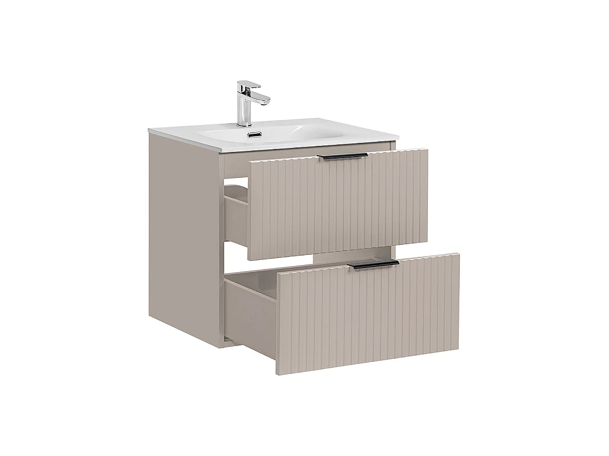 Mueble lavabo individual encastrado 60cm Adriel Cachemira