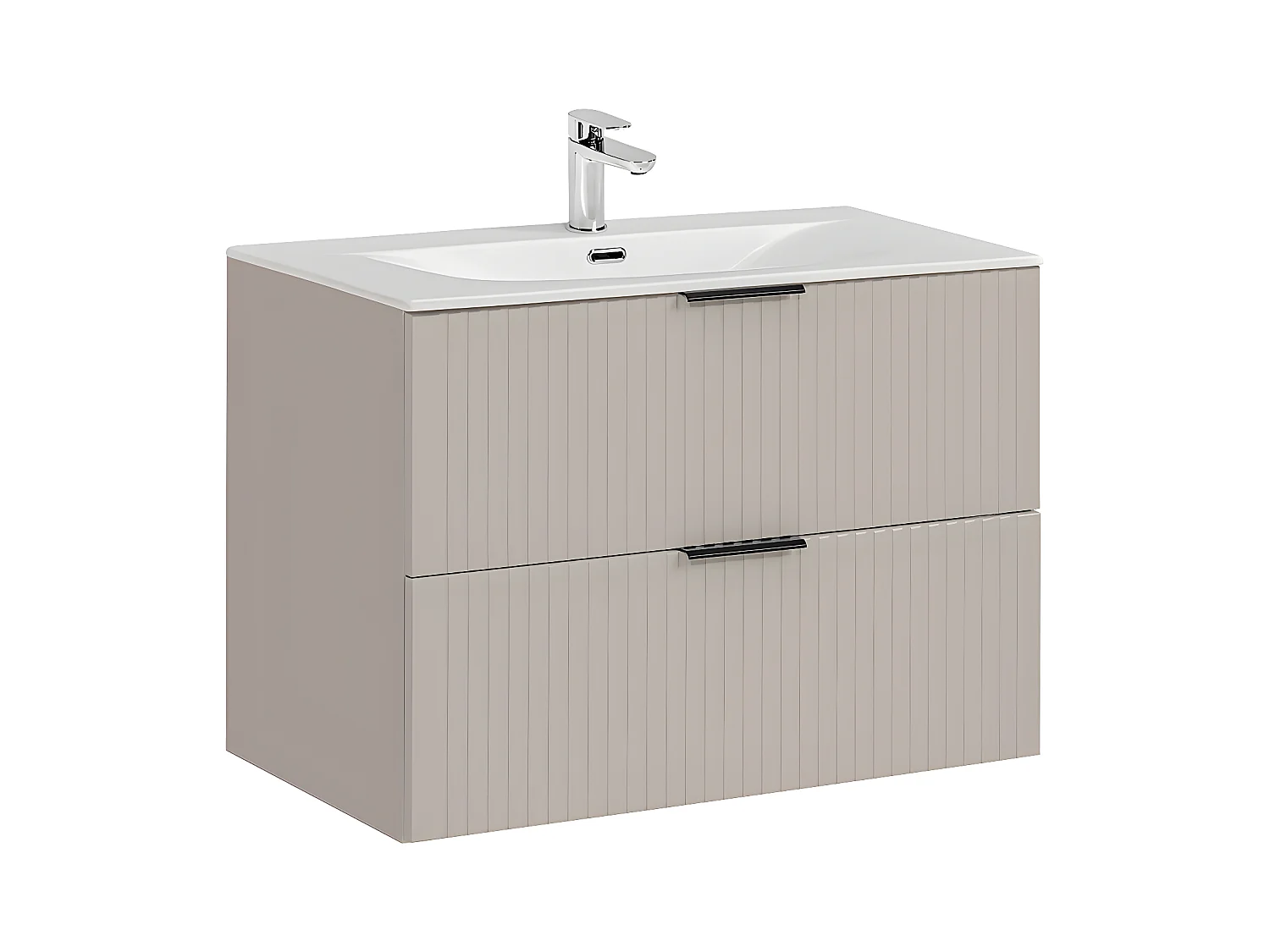 Meuble simple vasque encastrée 80cm Adriel Cachemire