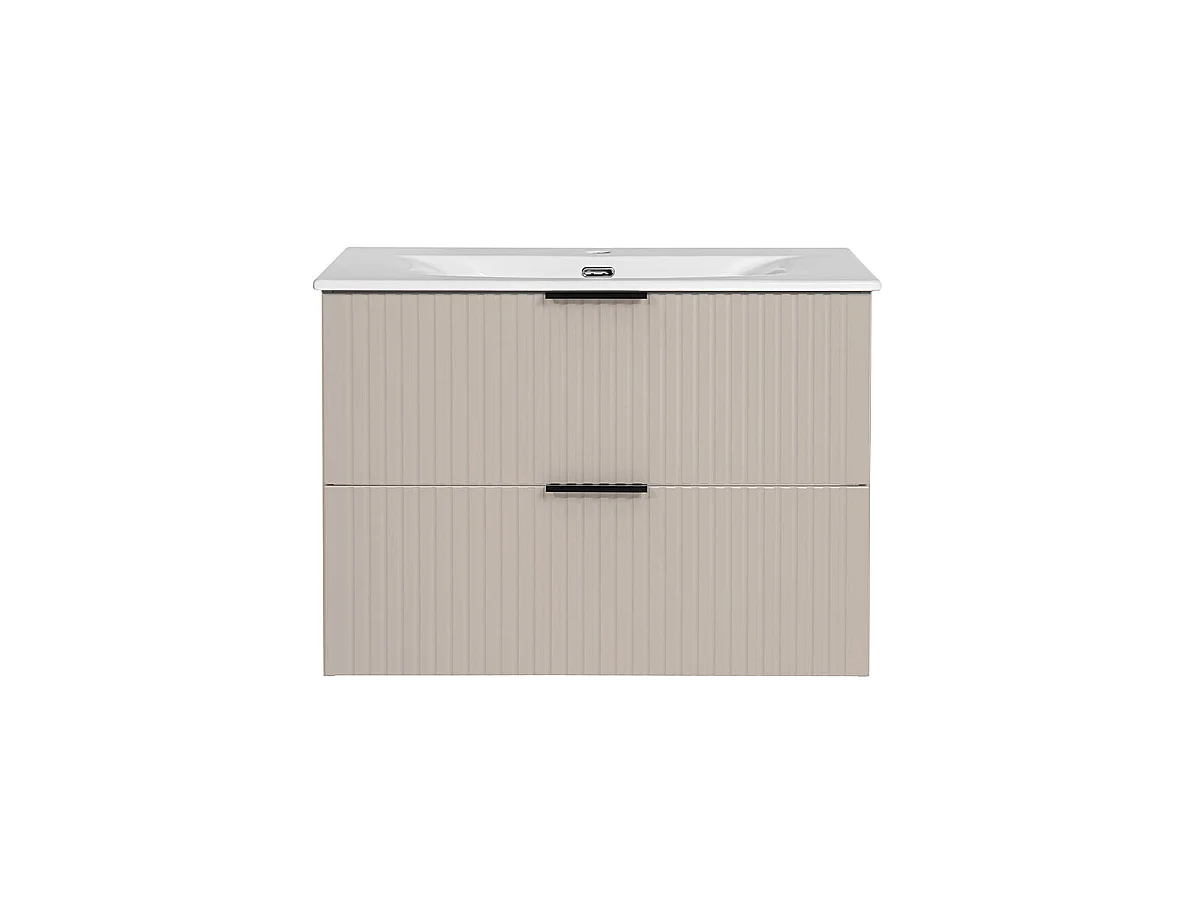 Meuble simple vasque encastrée 80cm Adriel Cachemire