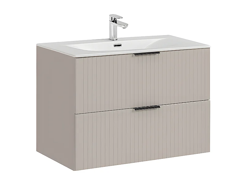 Meuble simple vasque encastrée 80cm Adriel Cachemire