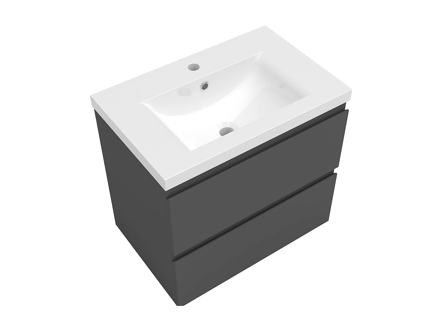 Aica vasque simple céramique de synthèse blanc l.61 x P.39.5 cm vasque à encastrer