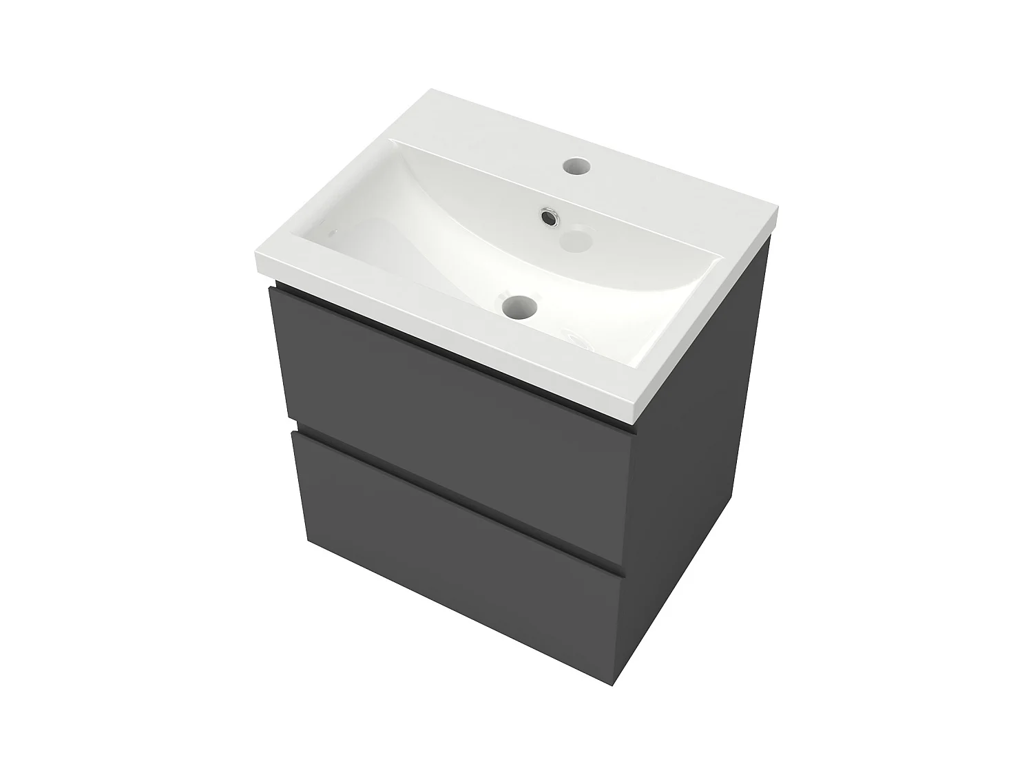 Aica vasque simple céramique de synthèse blanc l.51 x P.48 cm vasque à encastrer