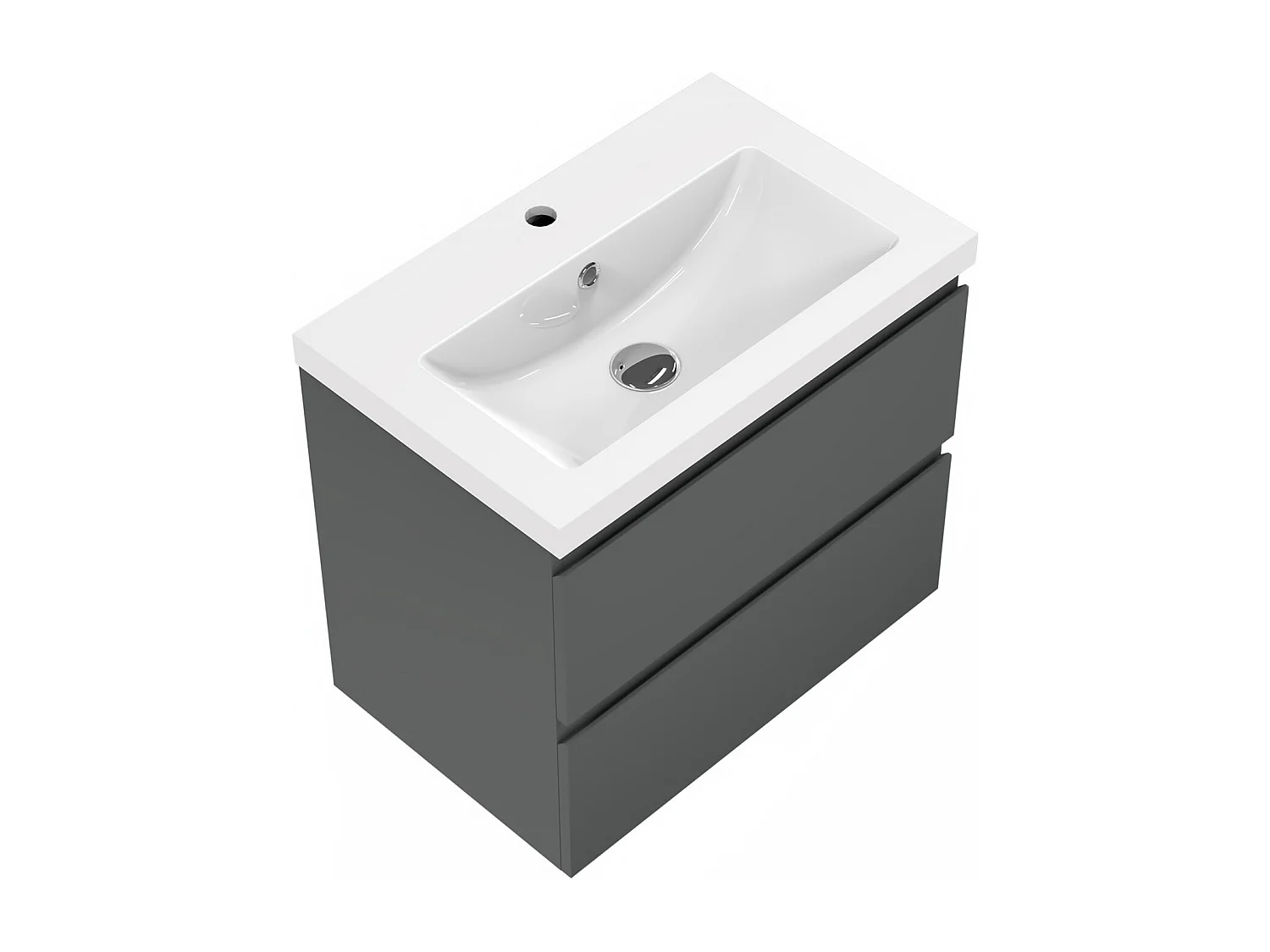 Aica vasque simple Résine de synthèse blanc l.51 x P.39.5 cm vasque à encastrer