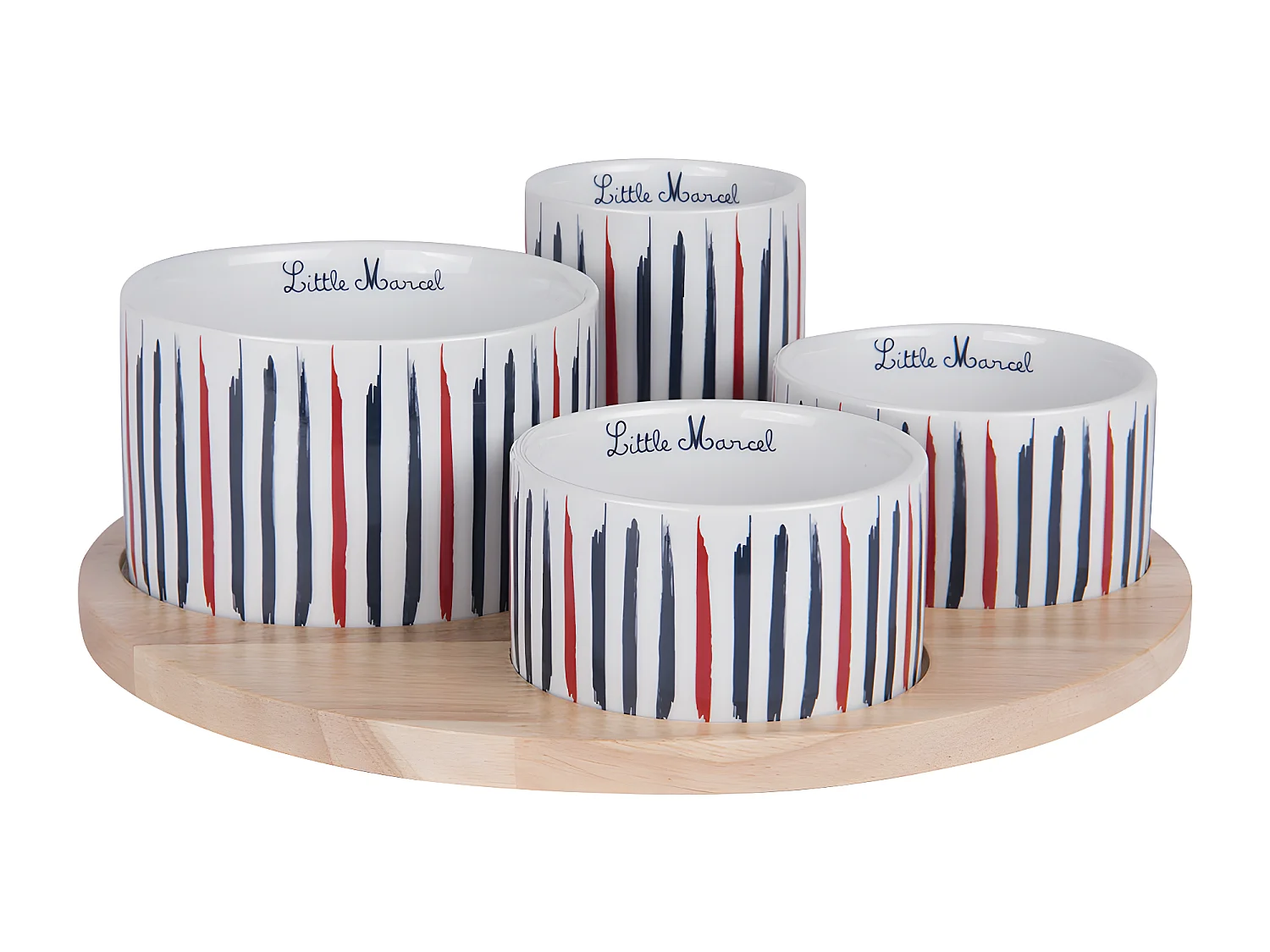 Service à apéritif  tournant Little Marcel 4 pièces 25 cm