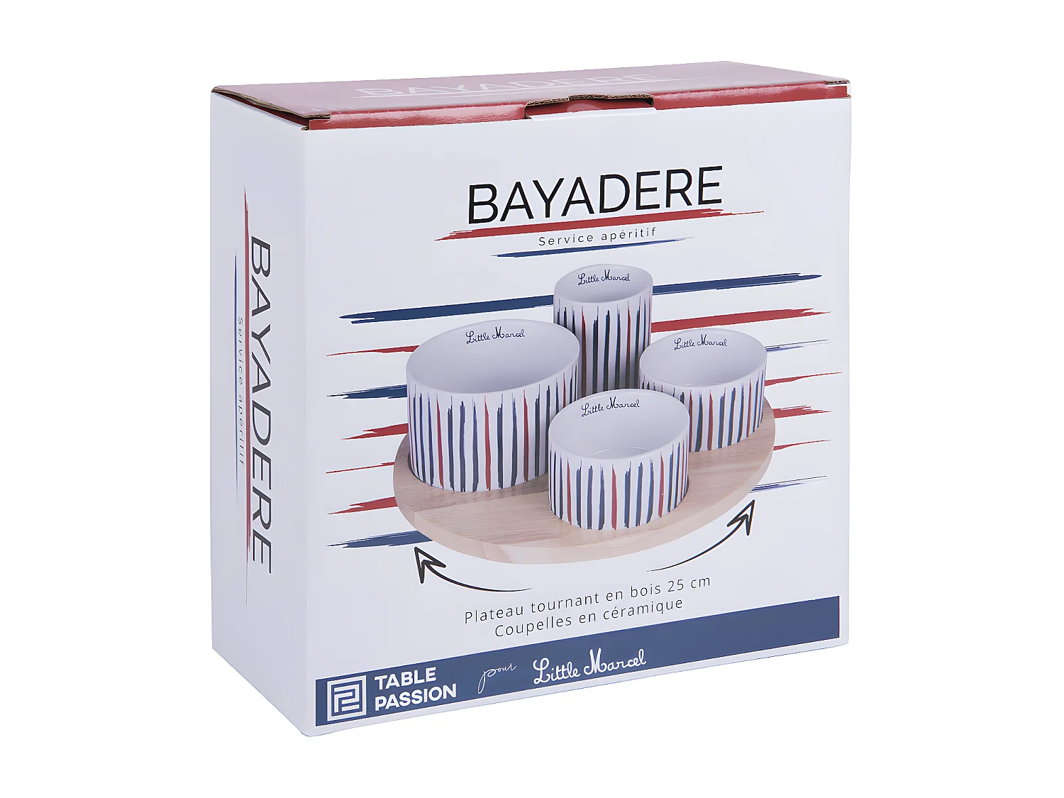 Service à apéritif  tournant Little Marcel 4 pièces 25 cm