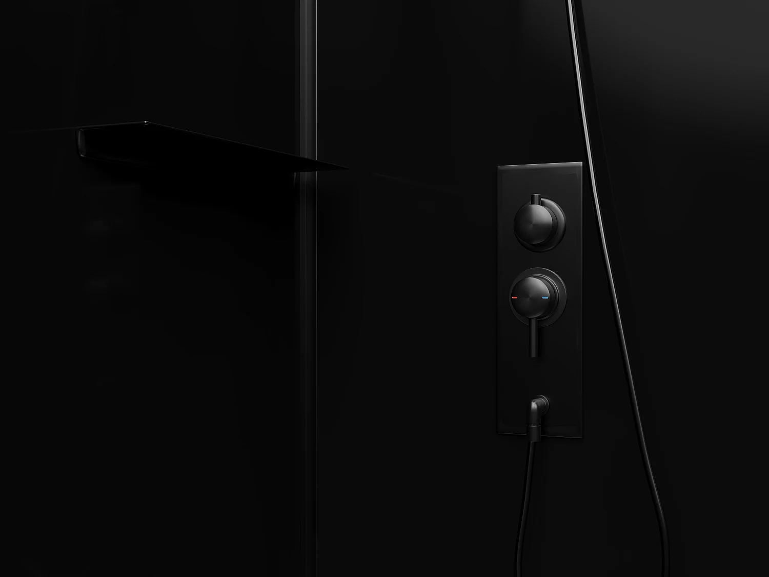 Rechthoekige douchecabine - Omkeerbare installatie - Zwart - L110 x B80 x H225 cm - ZODANI