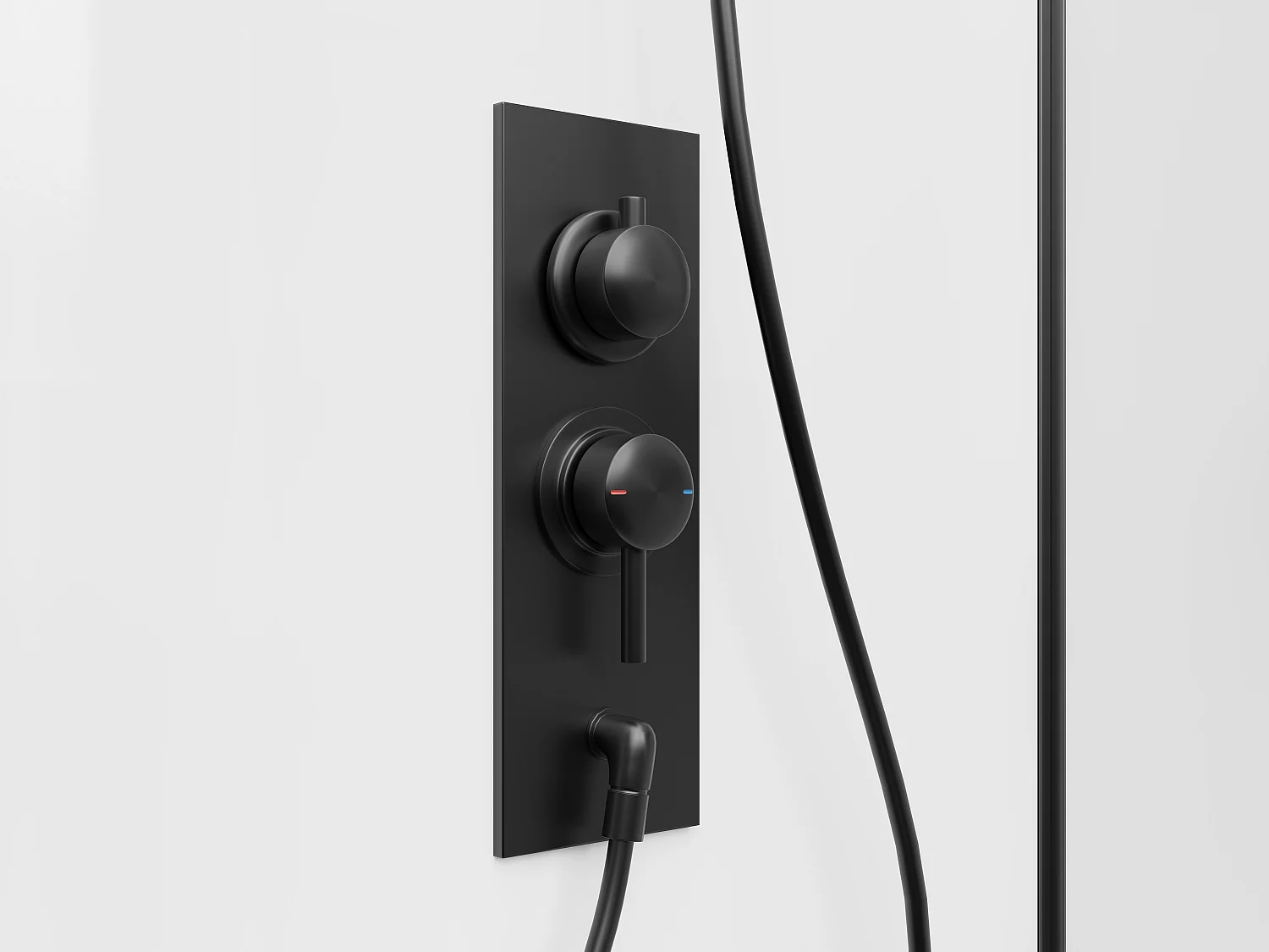 Box doccia rettangolare serigrafato Installazione reversibile L110 x l80 x H225cm Bianco e Nero opaco - GAVILA