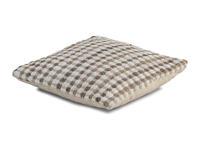 Almofada de algodão e juta natural 45x45 cm