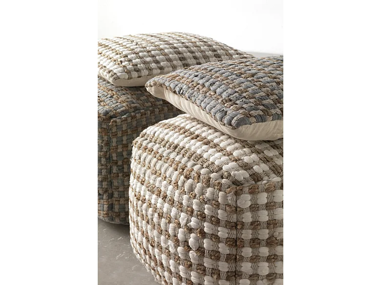 Coussin en coton et jute naturel 45 x 45 cm