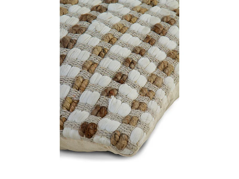 Cuscino in cotone e juta naturale 45x45 cm