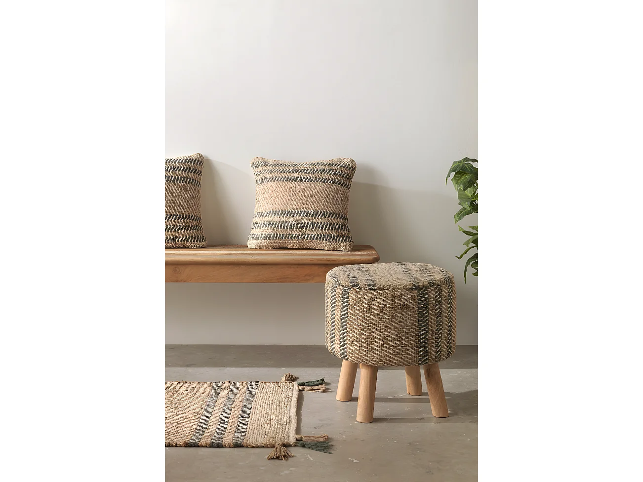 Cuscino in juta e cotone 45x45 cm