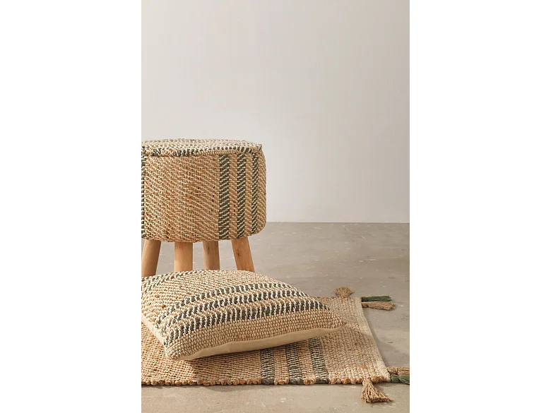 Cuscino in juta e cotone 45x45 cm