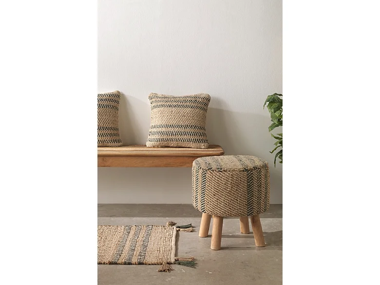 Cuscino in juta e cotone 45x45 cm