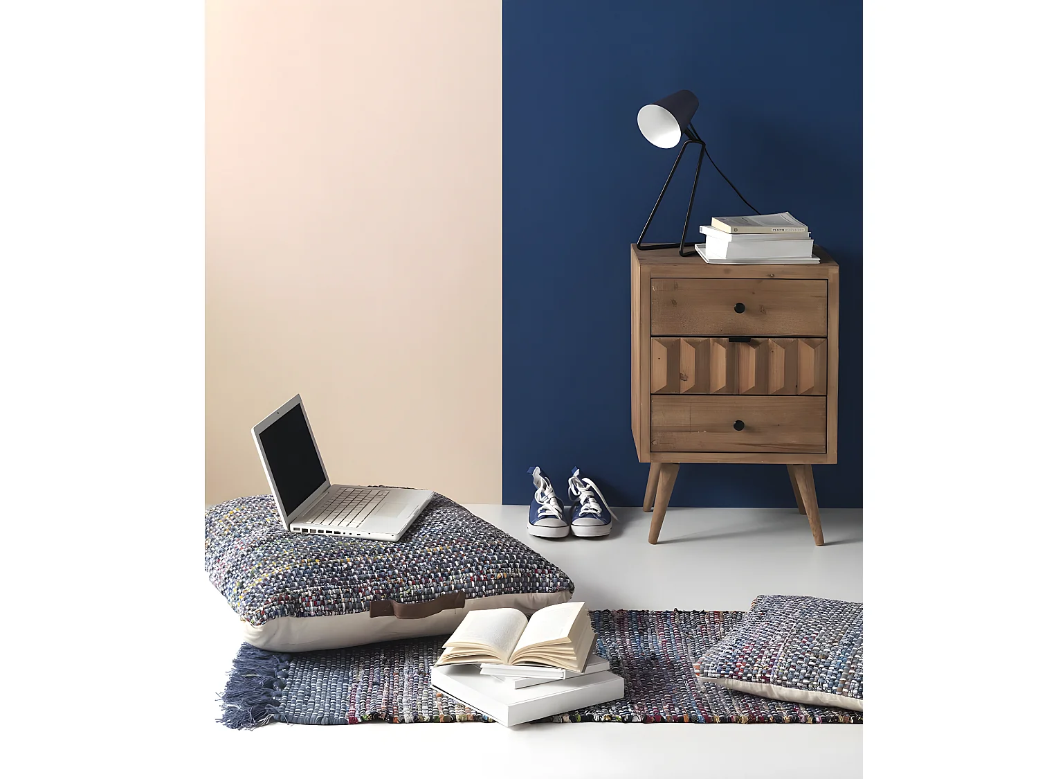 Almofada de algodão e poliéster 45x45 cm