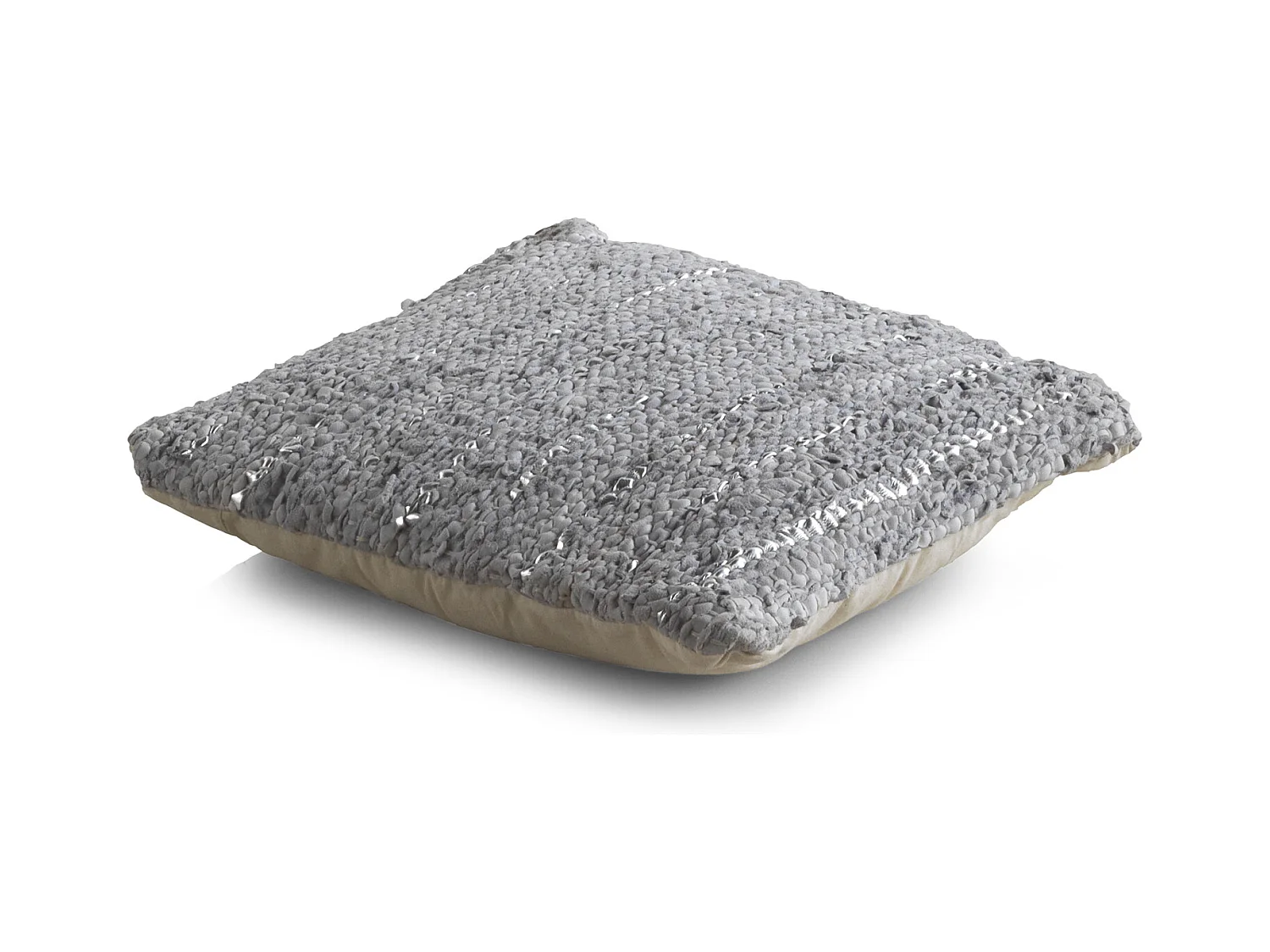 Coussin en cuir et coton 45x45 cm