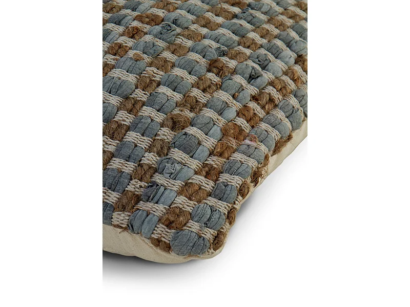 Coussin en coton et jute gris clair 45 x 45 cm