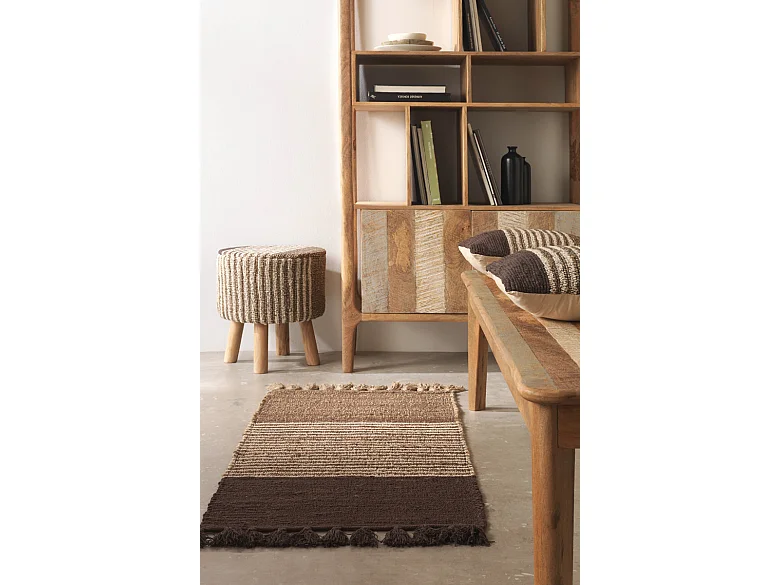 Almofada de juta e algodão 45x45 cm