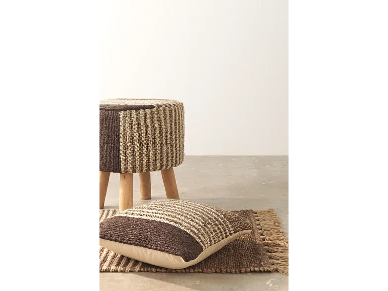 Kissen aus Jute und Baumwolle, 45 x 45 cm