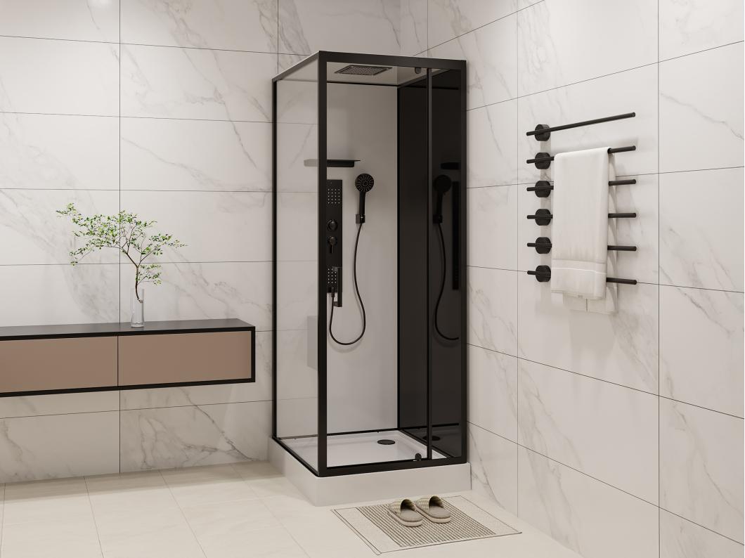 Cabine de douche hydromassante - Installation réversible - L80 x l80 x H215 cm - FOMIRA