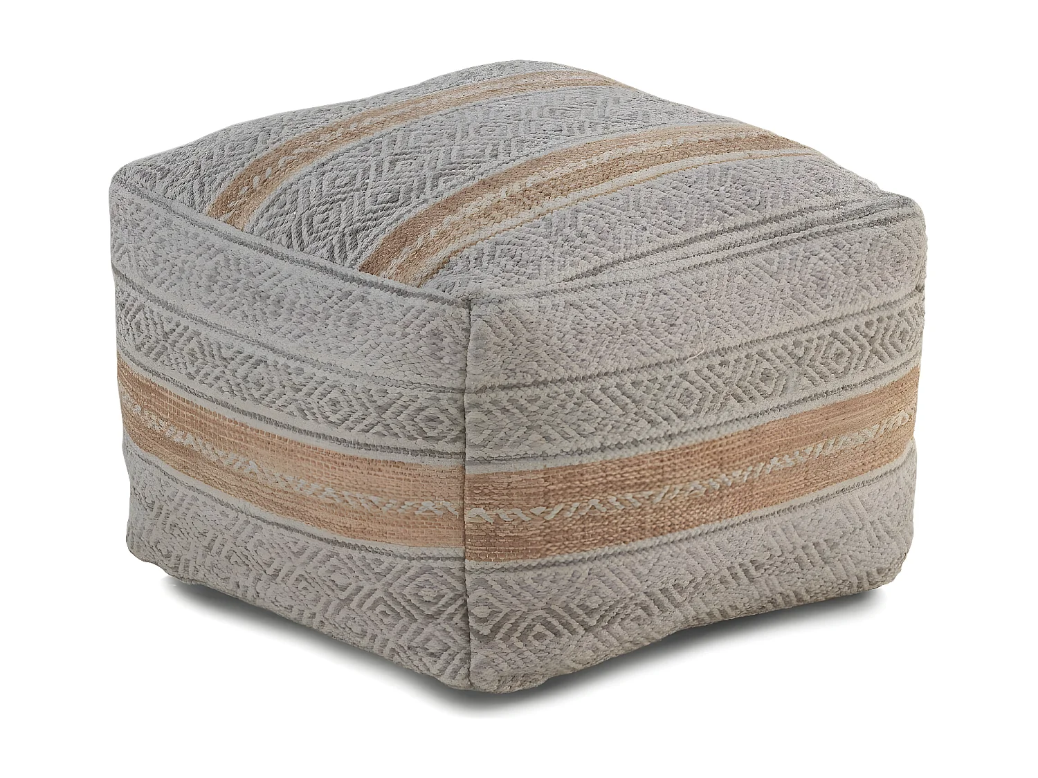 Rötlicher Baumwollhocker 45x45x35 cm