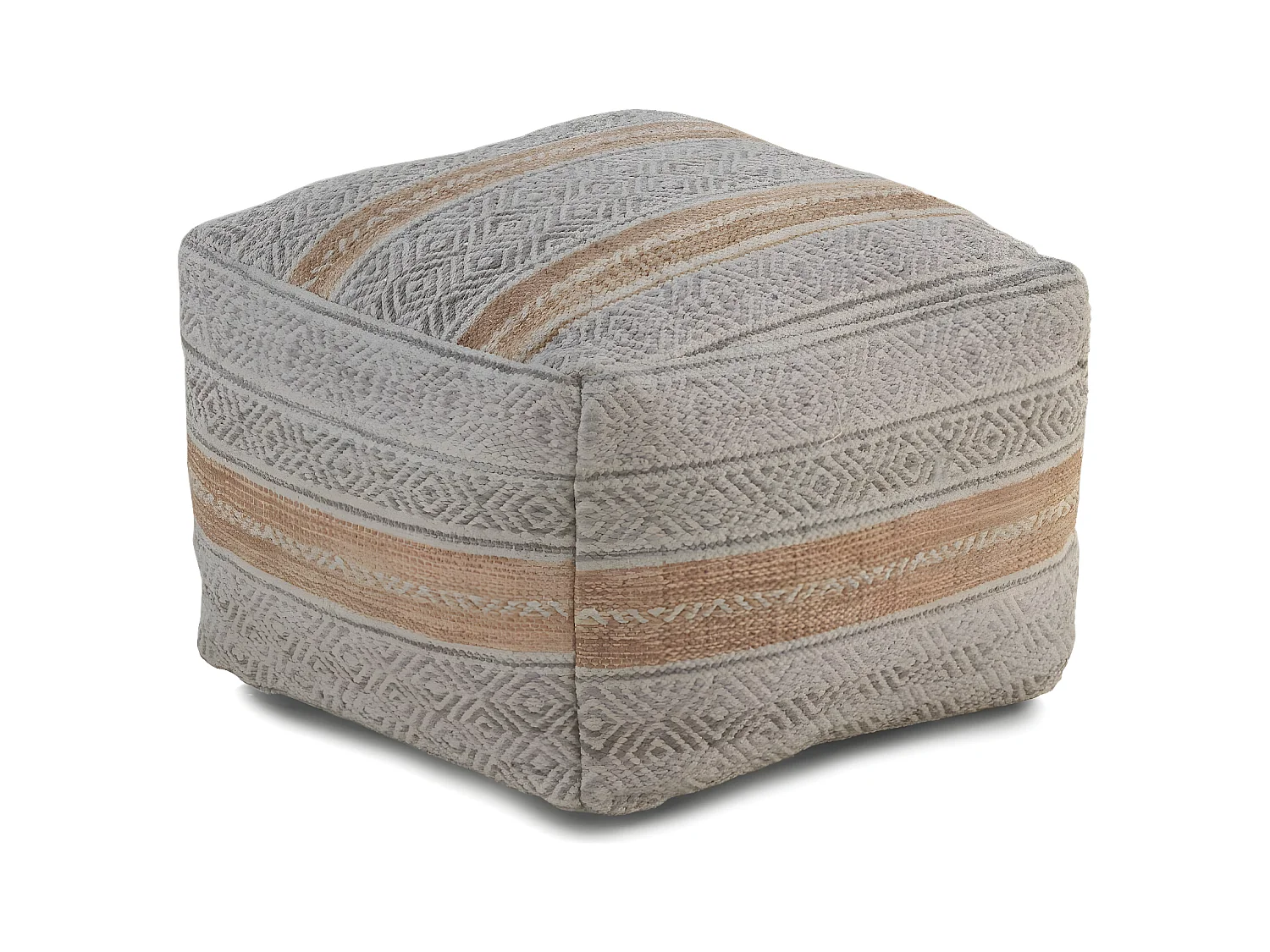Pouf en coton rougeâtre 45x45x35 cm