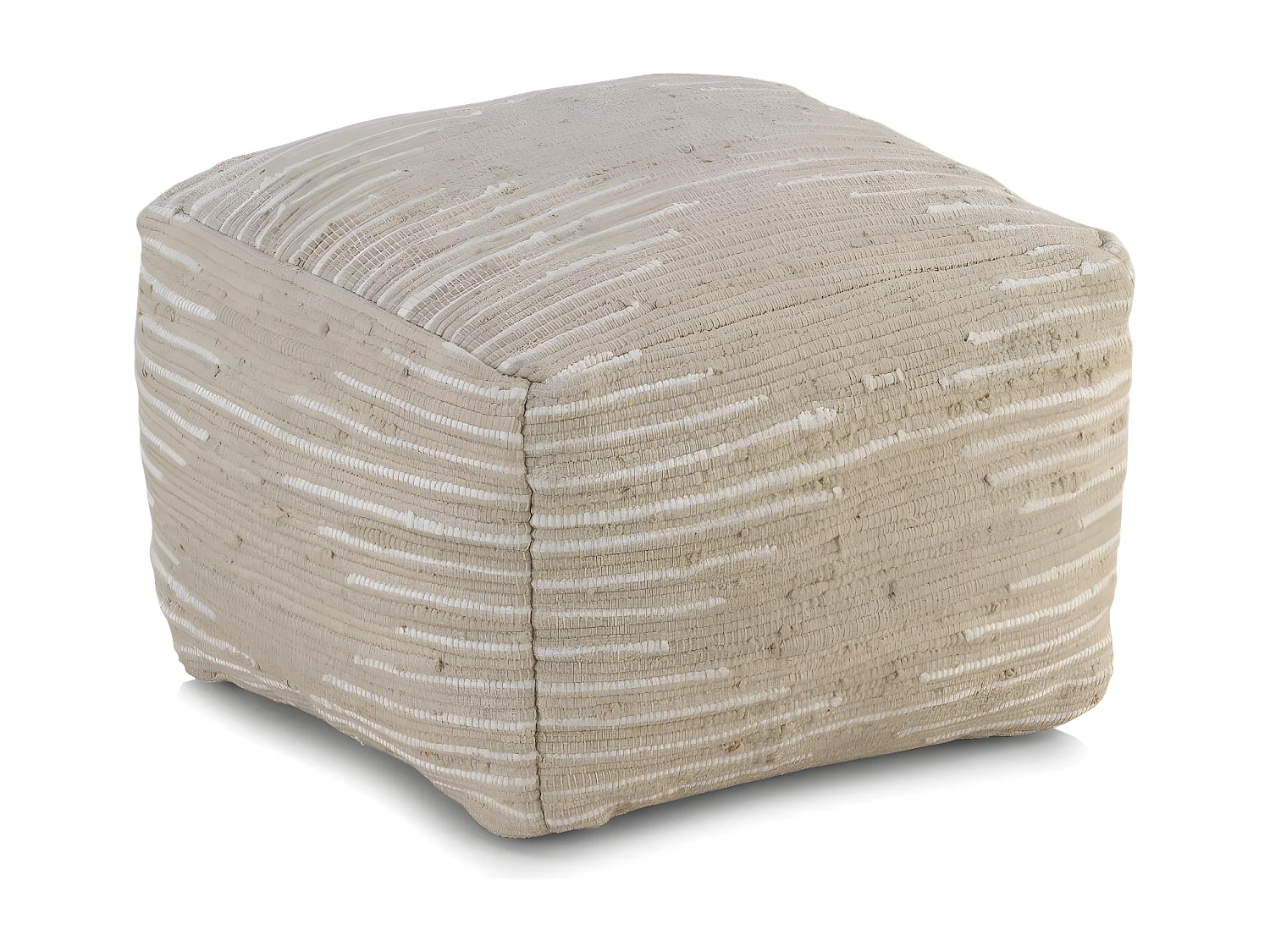 Puf algodón beige 45x45x35 cm