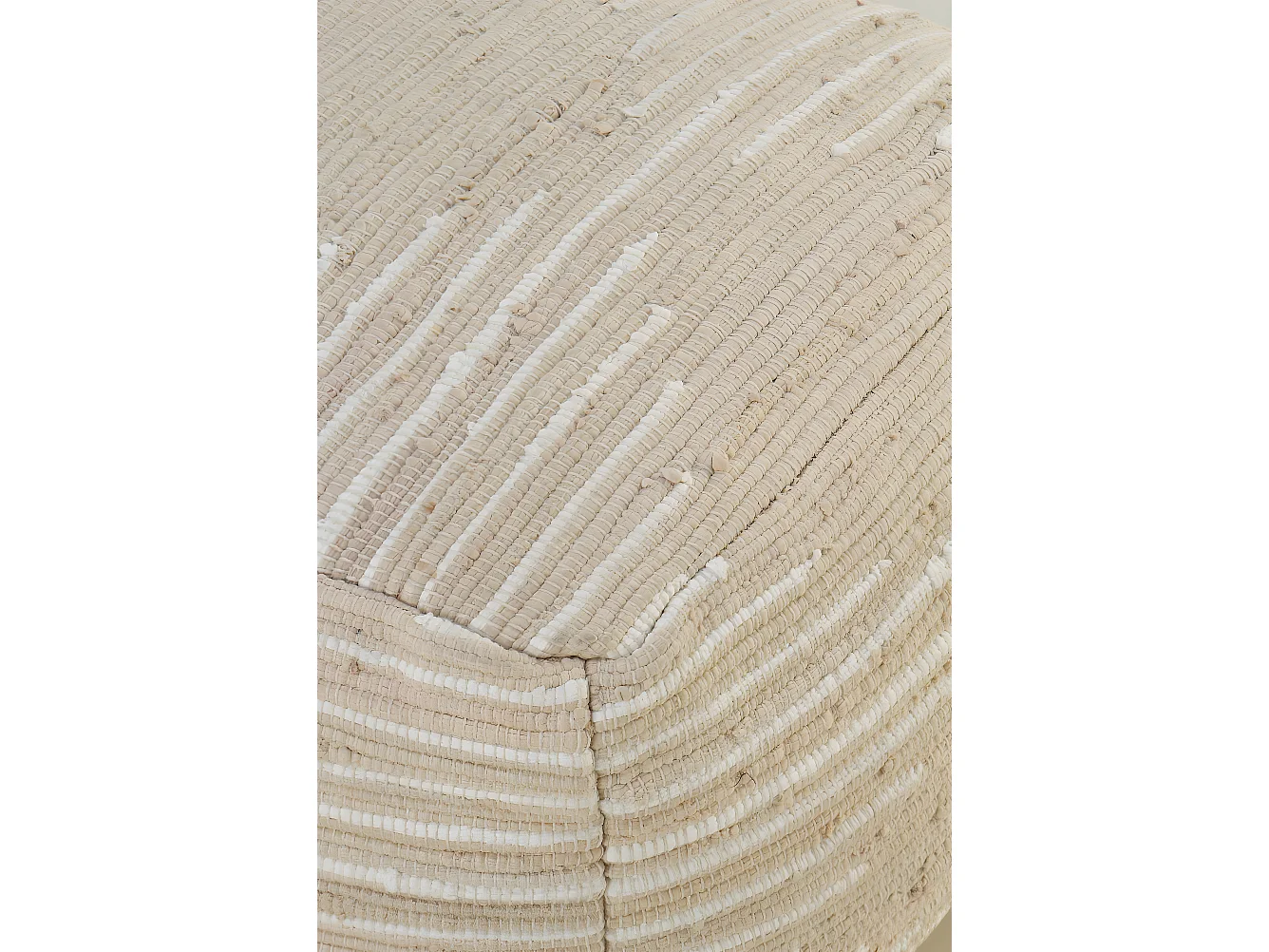 Puf algodón beige 45x45x35 cm
