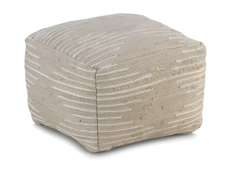 Pouf in cotone beige 45x45x35 cm