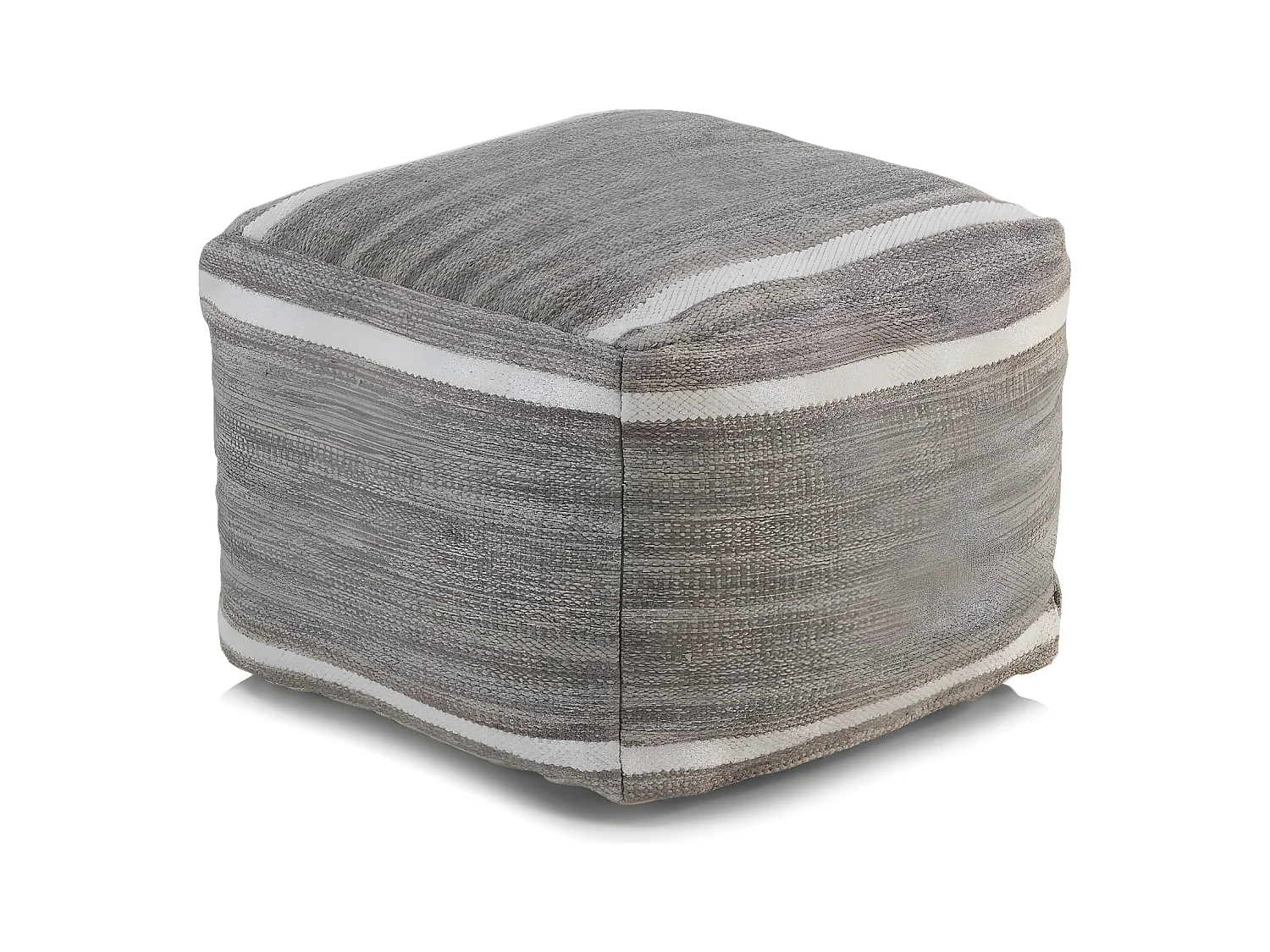 Pouf en coton gris 45x45x35 cm
