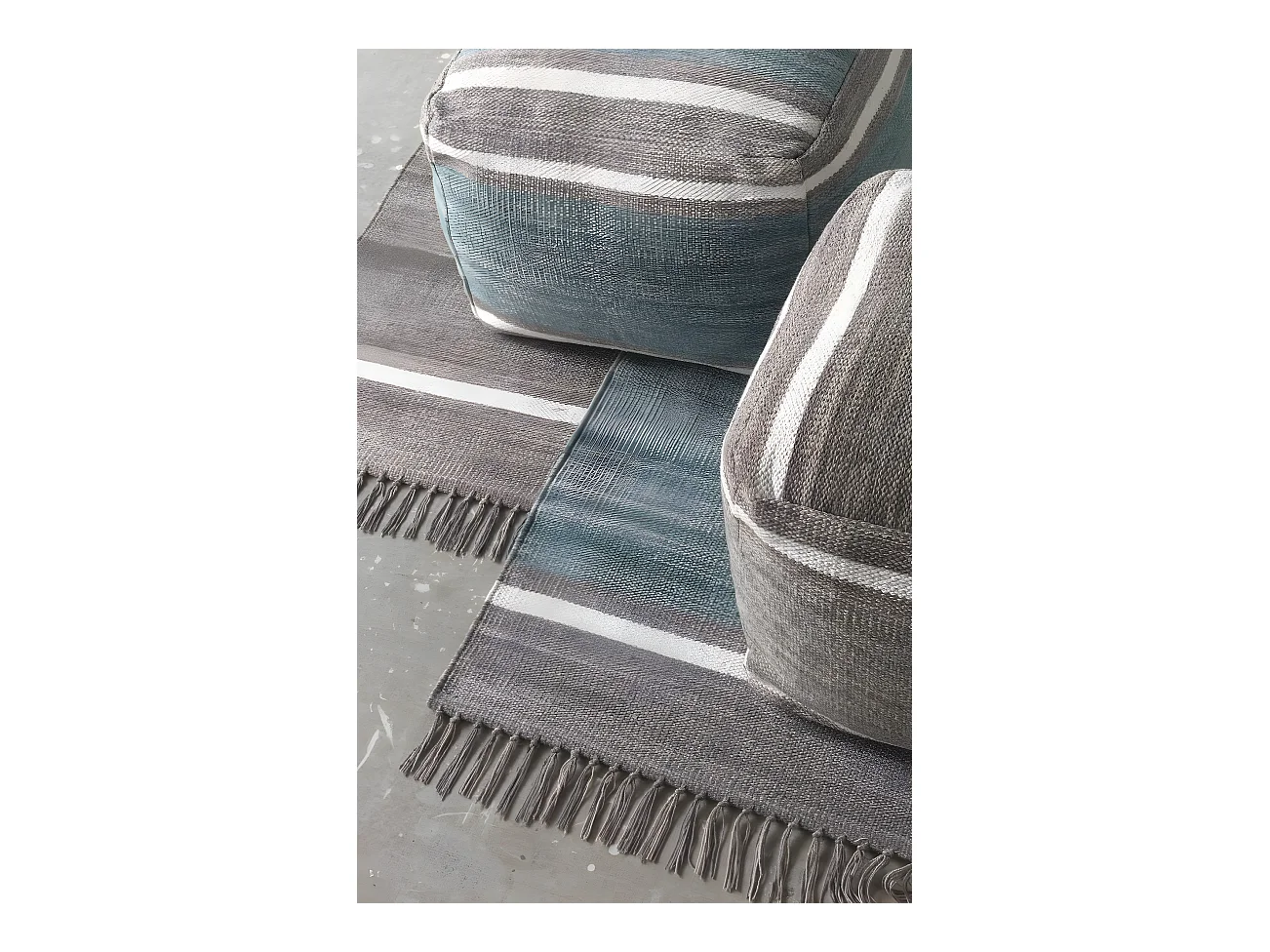 Grauer Baumwollhocker 45x45x35 cm