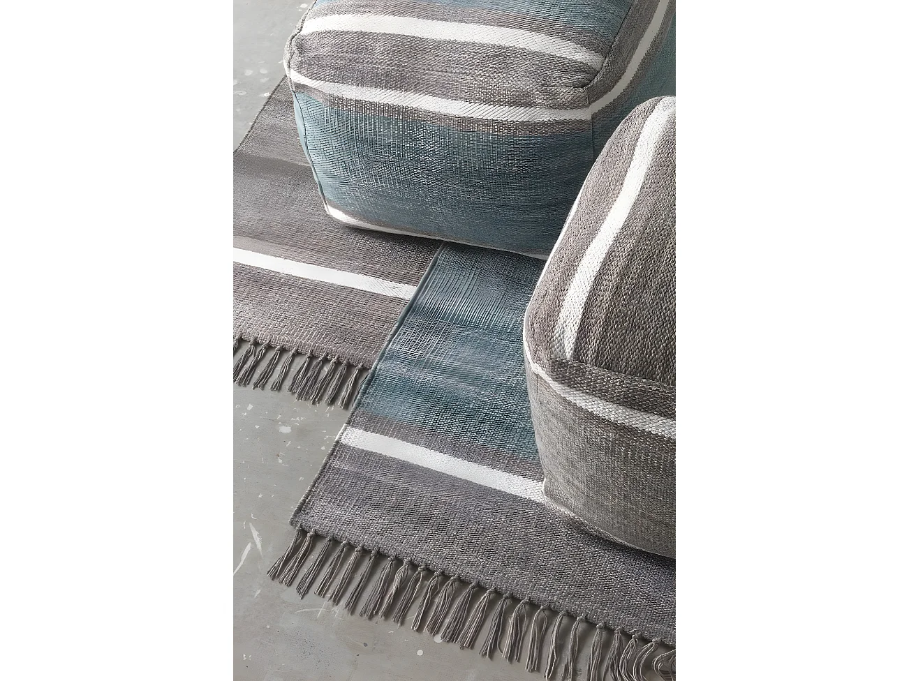 Puf algodón gris 45x45x35 cm