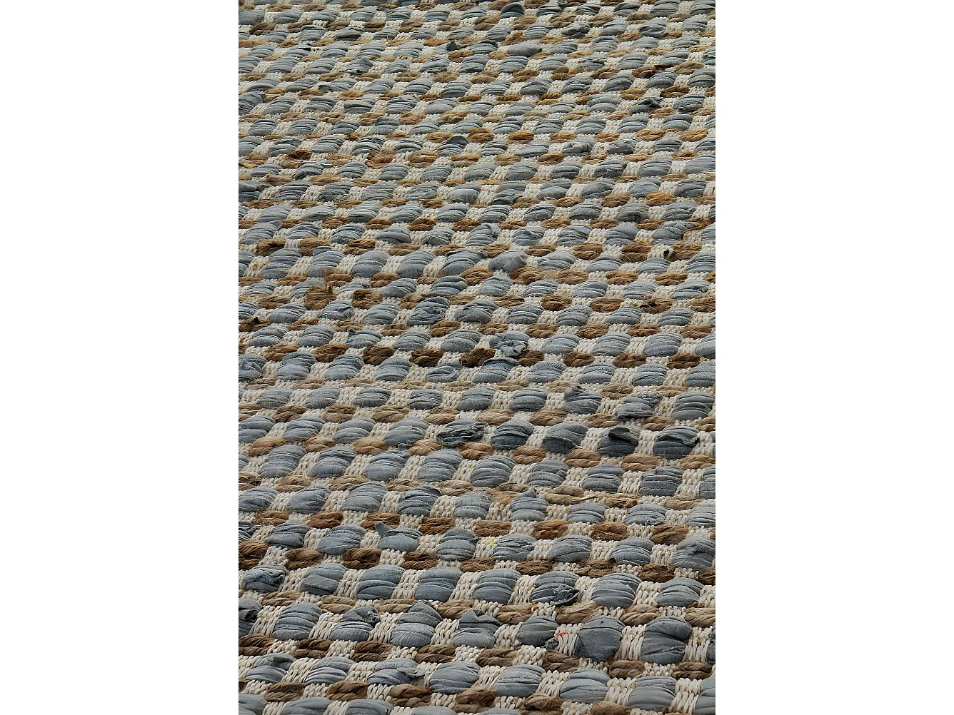 Beigefarbener Baumwollhocker 45x45x35 cm