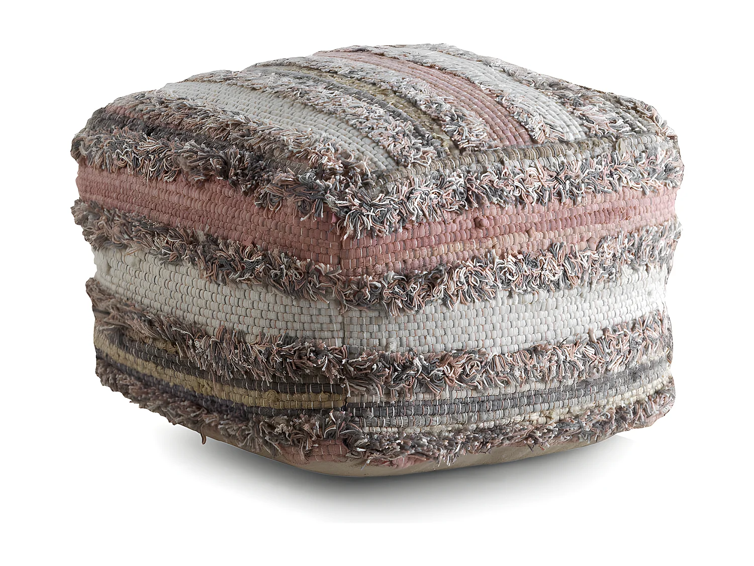 Pouf coton et polyester 45x45x35 cm