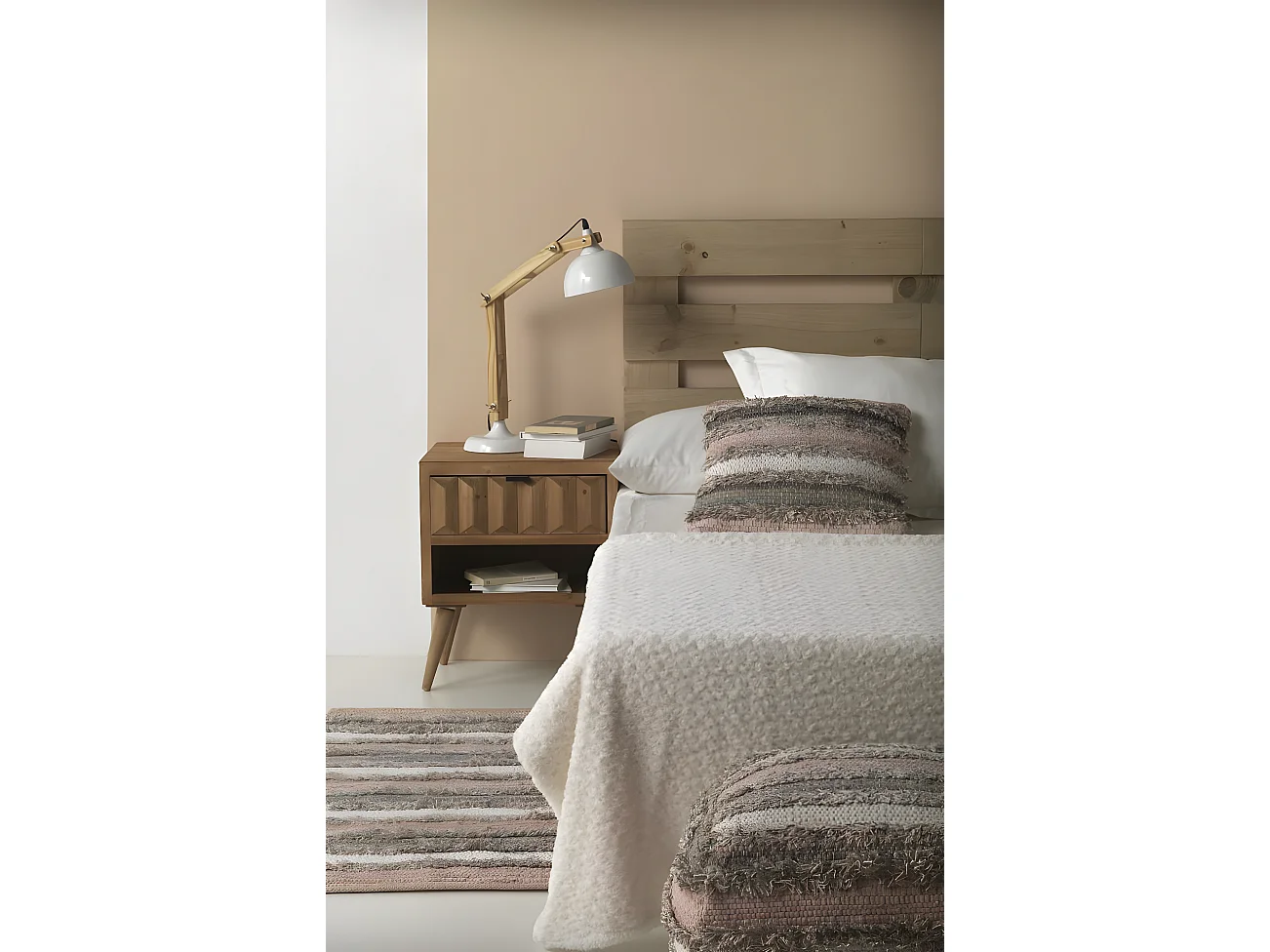 Pouf coton et polyester 45x45x35 cm