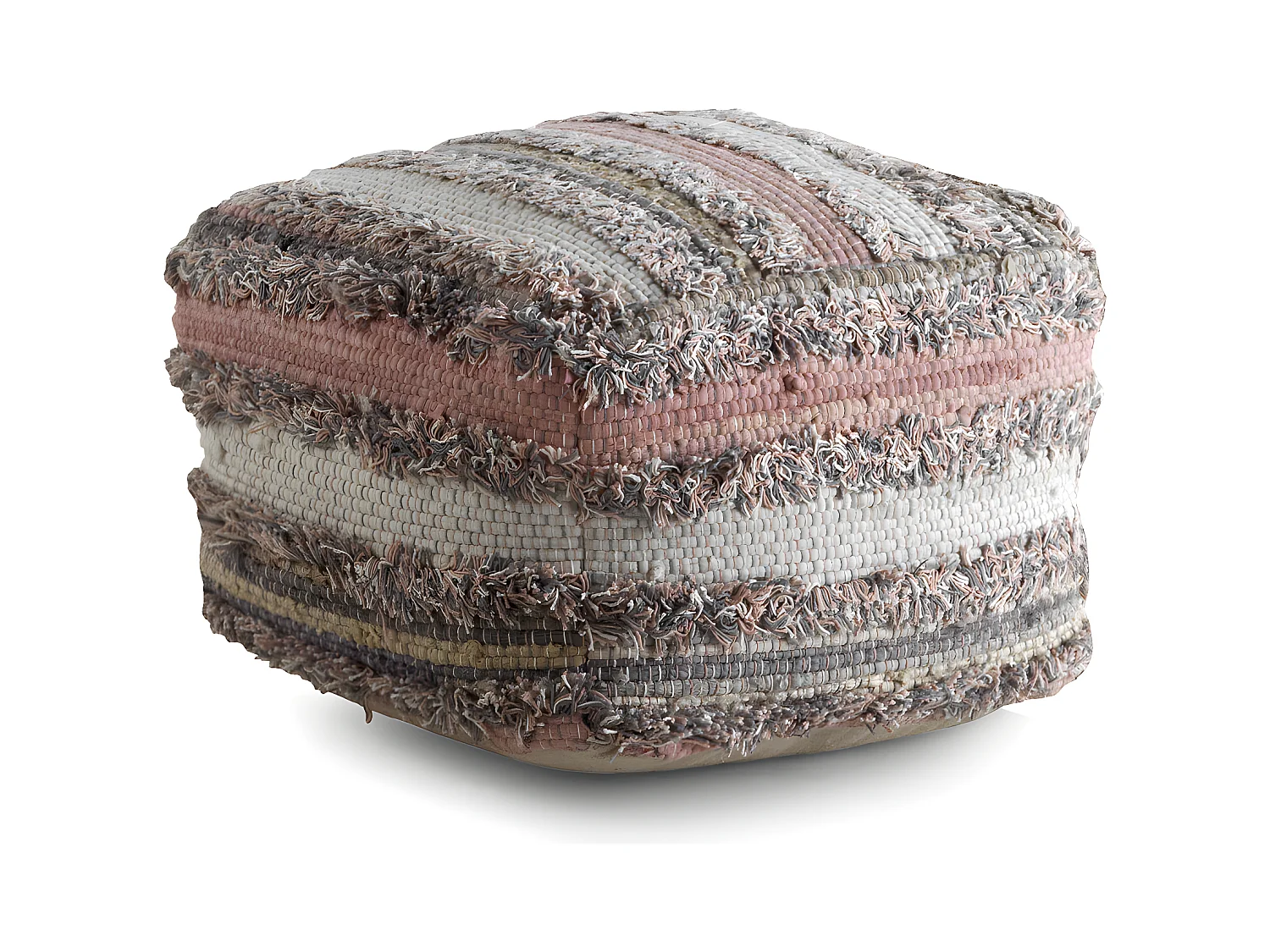 Pouf coton et polyester 45x45x35 cm