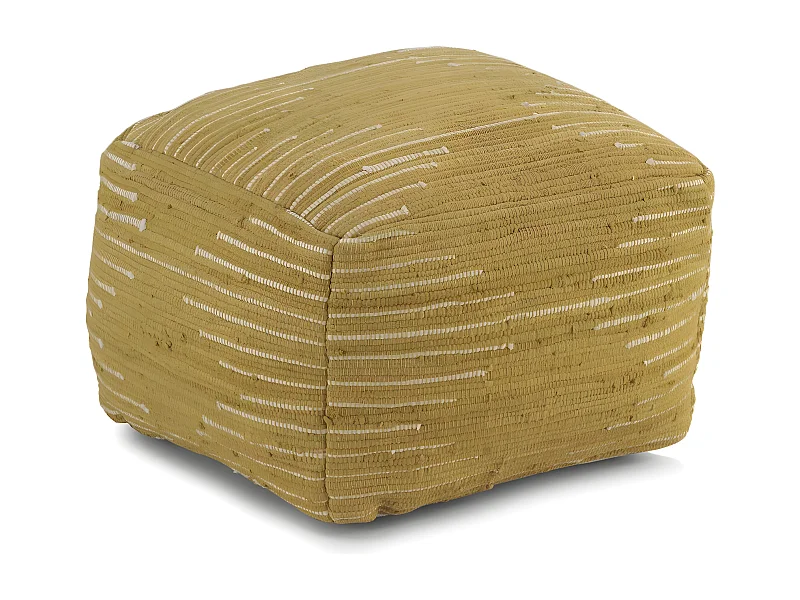 Pouf en coton doré 45 x 45 x 35 cm