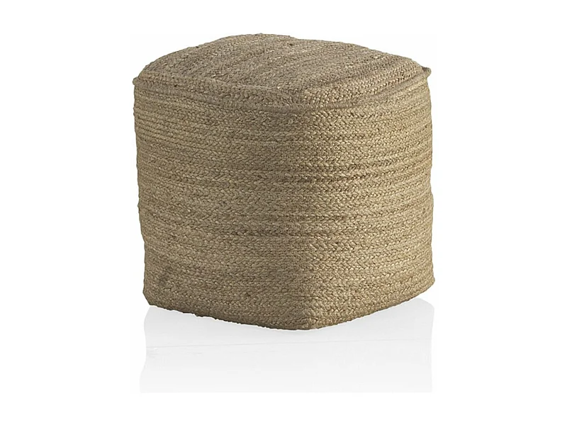 Sitzpuff aus natürlicher Jute, Kokosnuss und Baumwolle, 40x40x40
