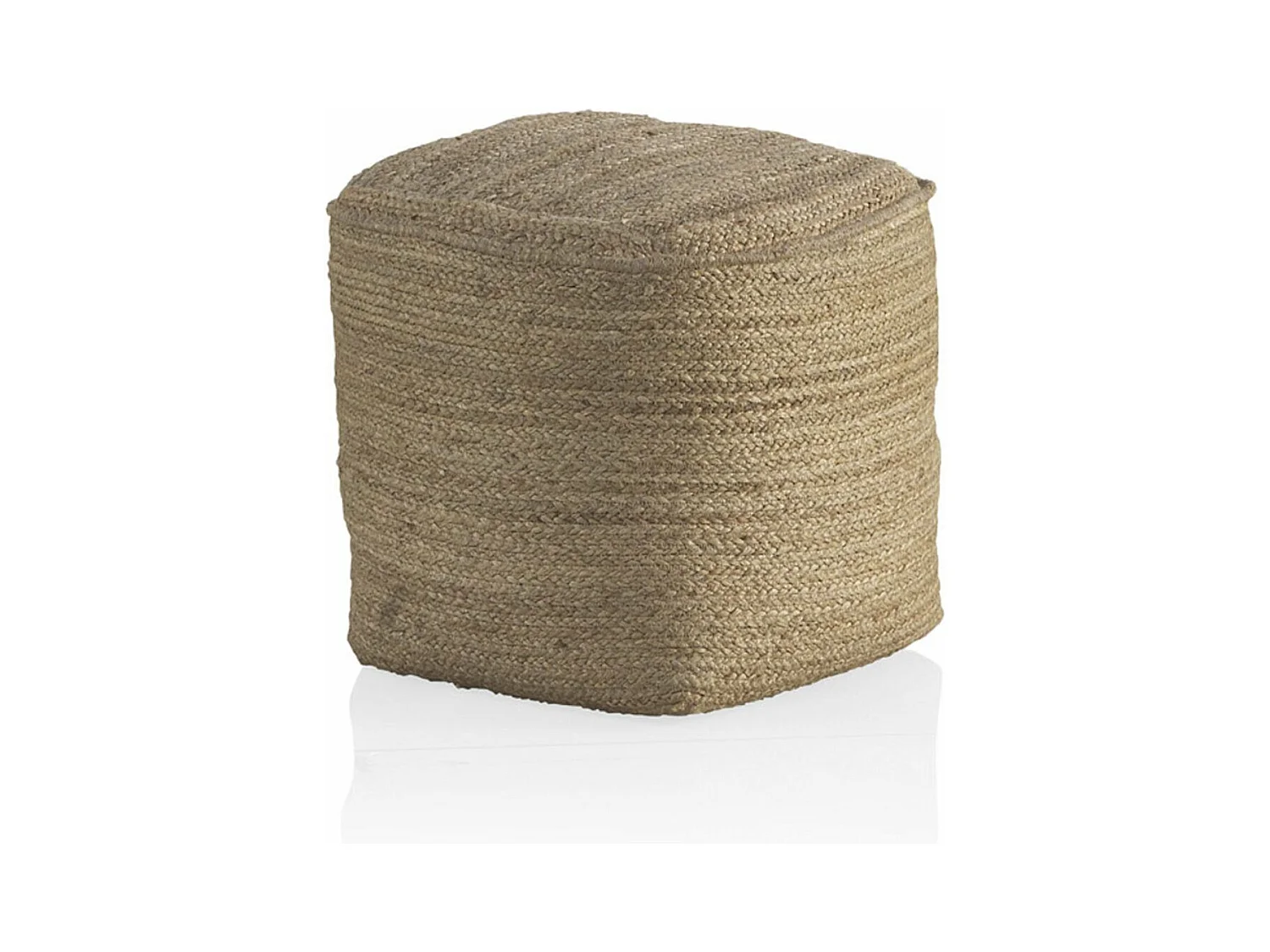 Pouf en jute bouffant naturel, noix de coco et coton 40x40x40 cm