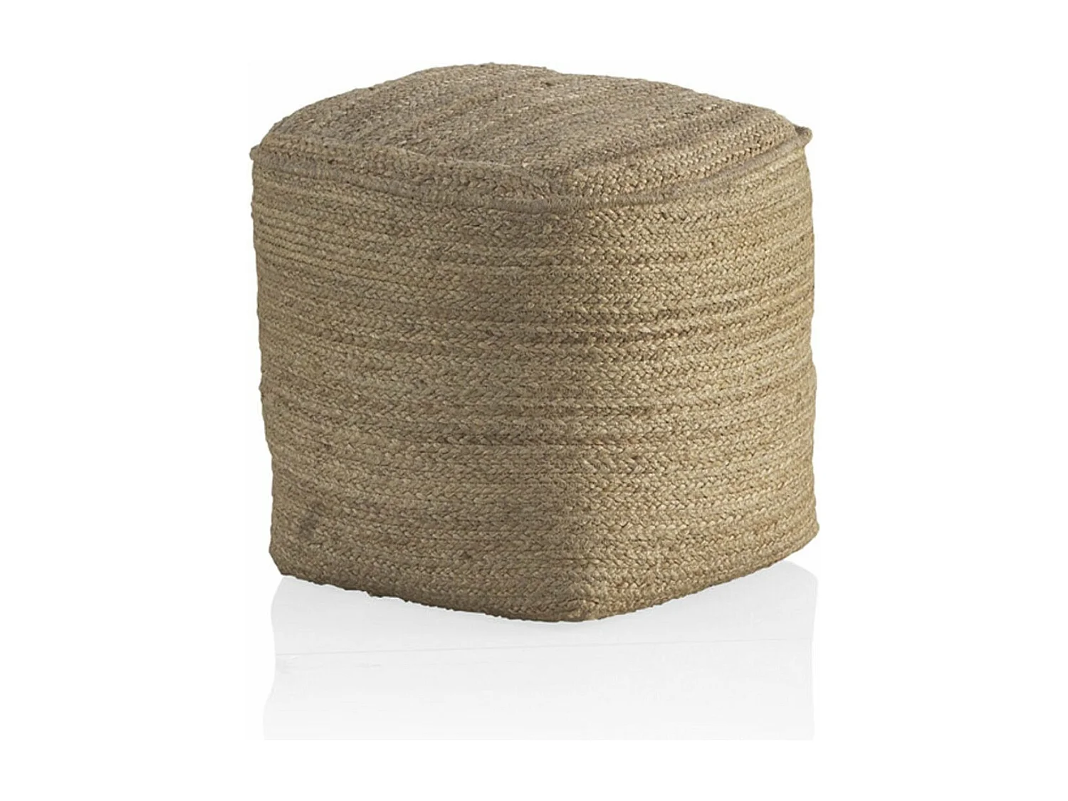 Pouf en jute naturel, coco et coton 40 x 40 x 40