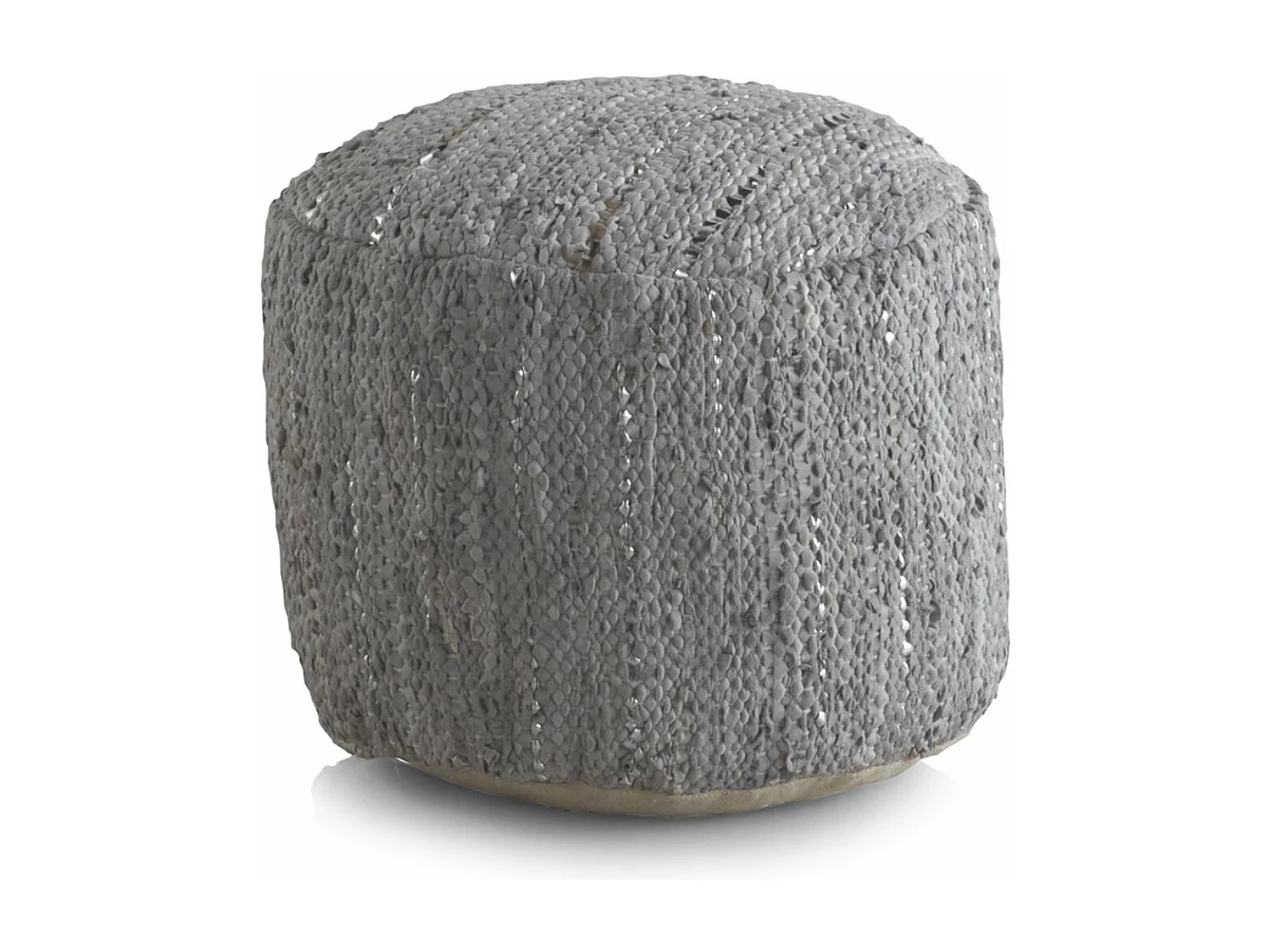 Pouf rotondo in pelle e cotone diametro 45