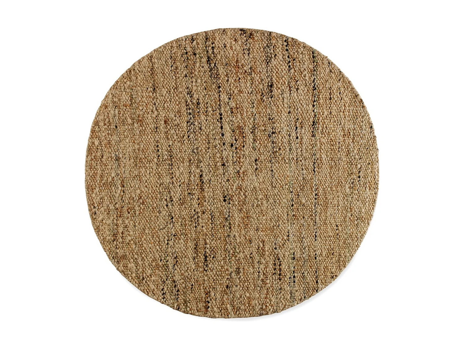 Teppich aus Jute und Wolle, 180 cm Durchmesser.