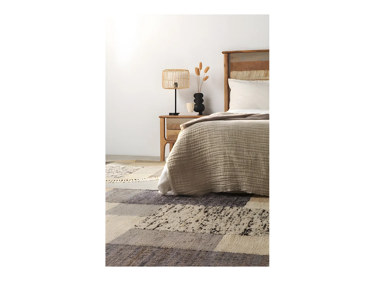 Alfombra yute  lana y algodón 120 cm dia