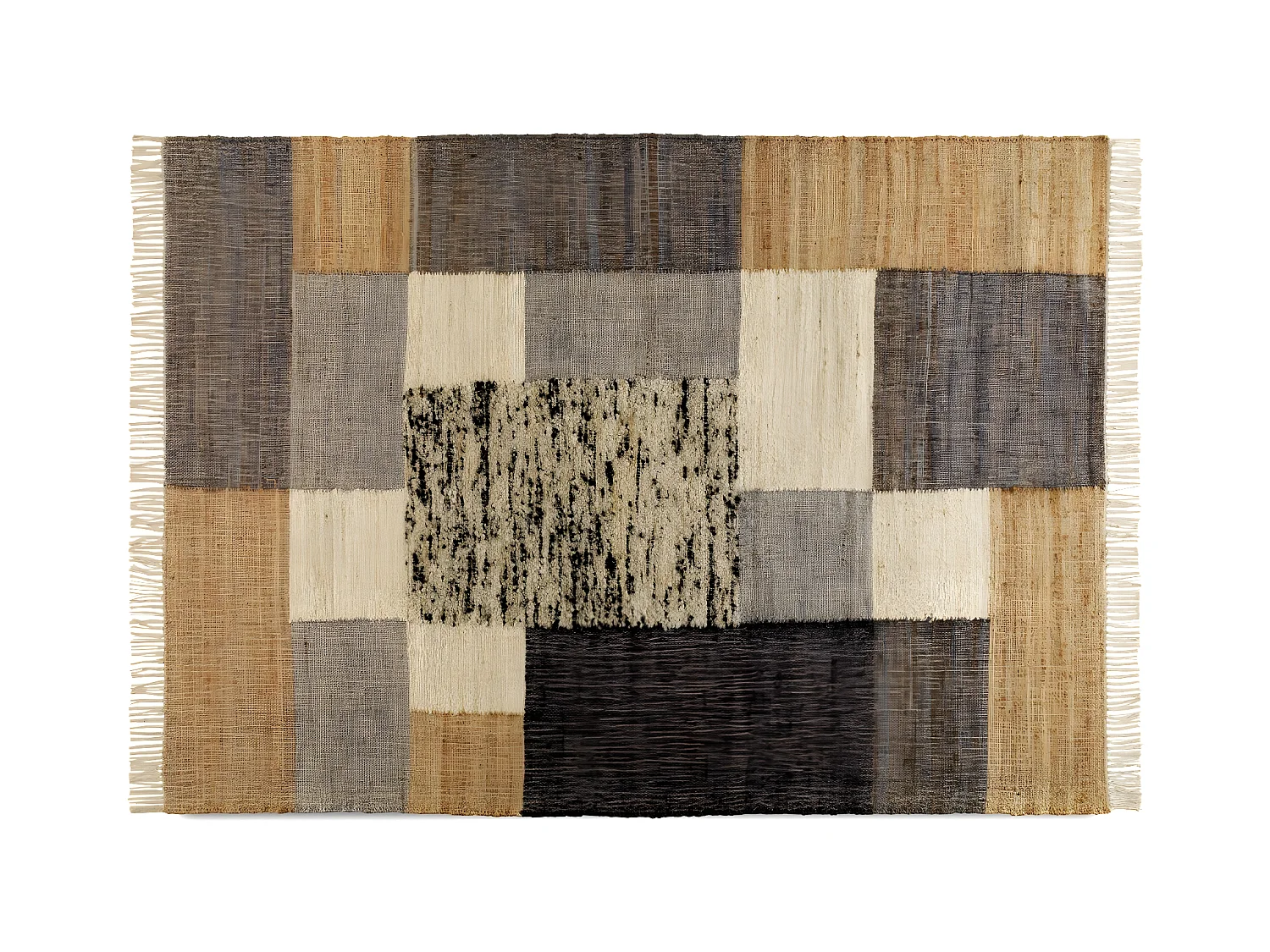 Tapis de jute laine et coton 120x180 cm