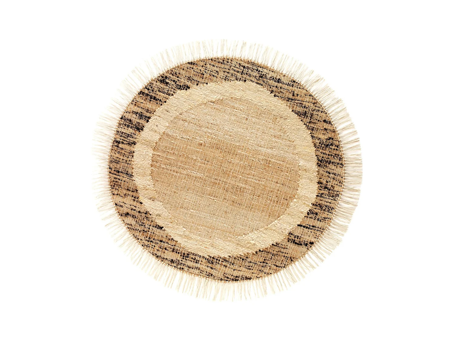 Tapis en jute, laine et coton 240 cm diam.