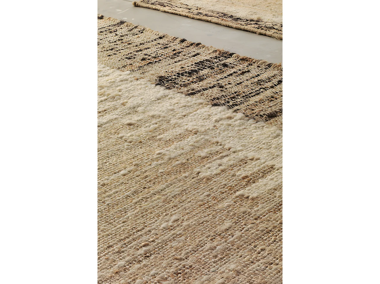 Tapete de lã de juta e algodão 180x240 cm